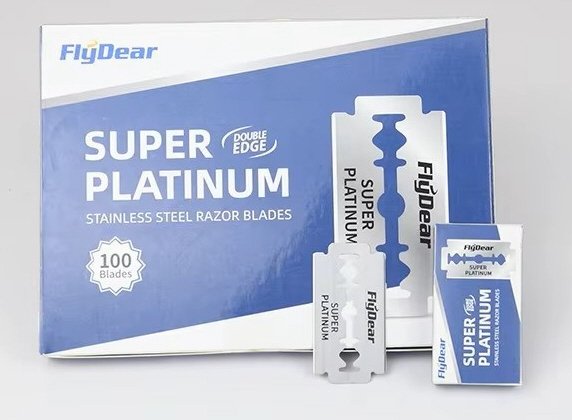 Super Platinum zweischneidige Rasierklingen, 43x22x0,1 mm, 10 Klingen/Pack