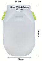 26 Liter HDPE-Faß mit Deckel und Griffen,...