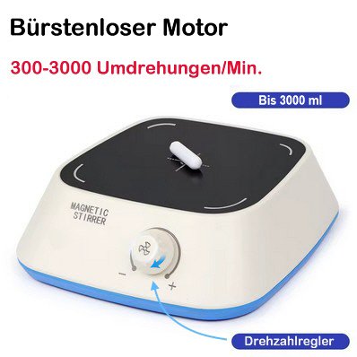 MRG 3000 Kompakt-Magnetrührer ohne Heizung, bis 3 L, weiß, 300-3000 1/Min.
