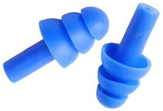 Mehrweg-Silikon-Gehörschutzstöpsel, blau, SNR 32 dB inkl. Box, 1 Paar=2 Stück