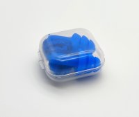 Mehrweg-Silikon-Gehörschutzstöpsel, blau, SNR 32 dB inkl. Box, 1 Paar=2 Stück