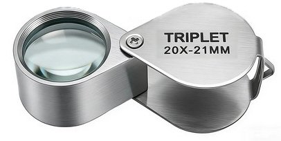 TRIPLET Einschlaglupe 20x-21 mm, faltbar, mit Etui