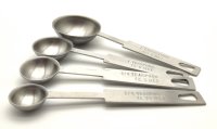 Meßlöffel-Set Typ B, Edelstahl, 1,25 ml, 2,5 ml, 5 ml + 15 ml; 4 Meßlöffel/Set