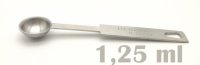 Meßlöffel-Set Typ B, Edelstahl, 1,25 ml, 2,5 ml, 5 ml + 15 ml; 4 Meßlöffel/Set