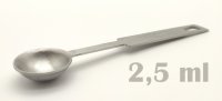 Meßlöffel-Set Typ B, Edelstahl, 1,25 ml, 2,5 ml, 5 ml + 15 ml; 4 Meßlöffel/Set